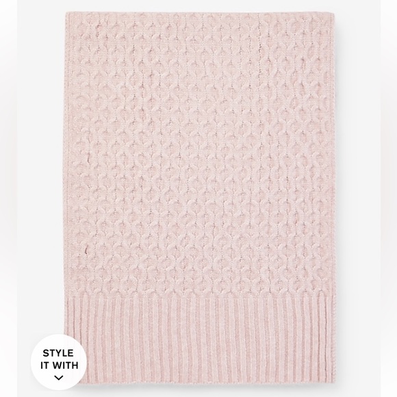 EXPRESS Dusty Mauve Honeycomb Knit Scarf NWT - Picture 3 of 7